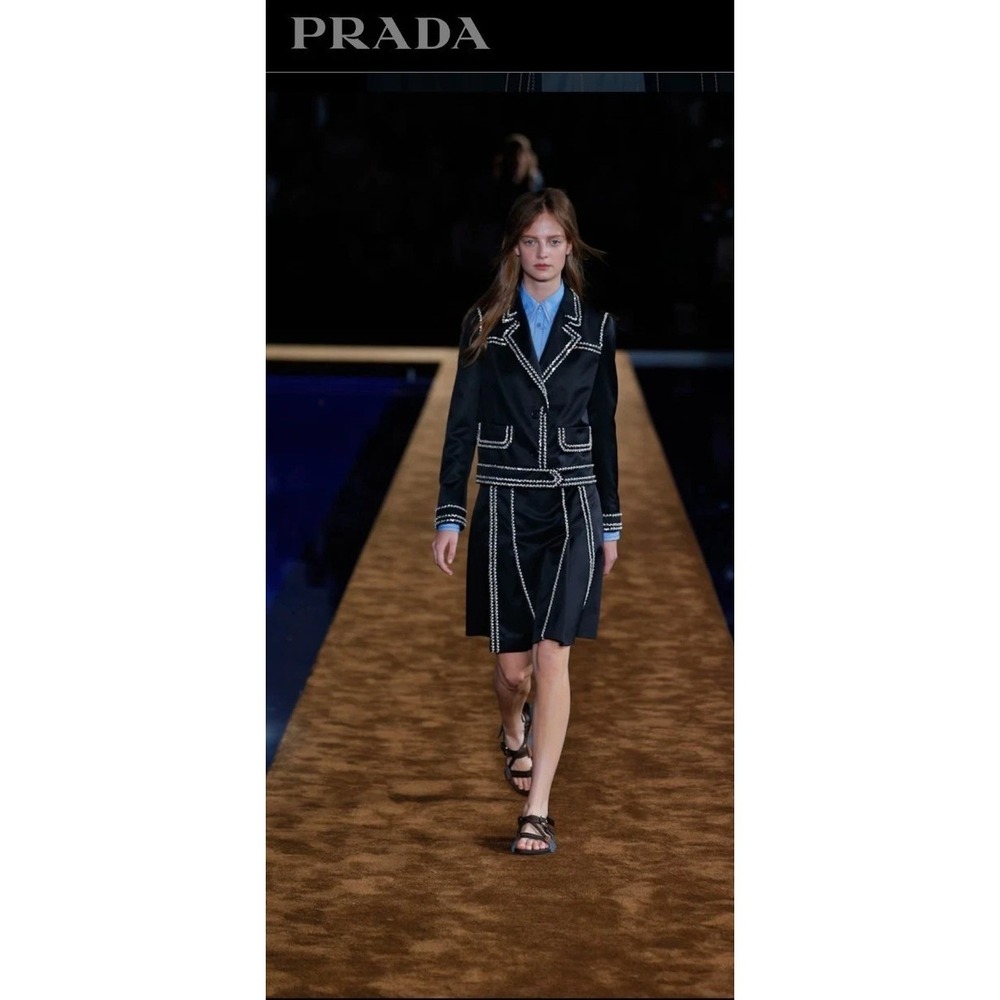 Prada Spring 2015 Pantalone Stitch DETAILS Advertising Campaign In Blue Size 38 - Picture 3 of 10